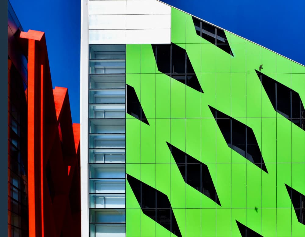 Vibrant City Architecture by Arnon Orbach — canvas wall art