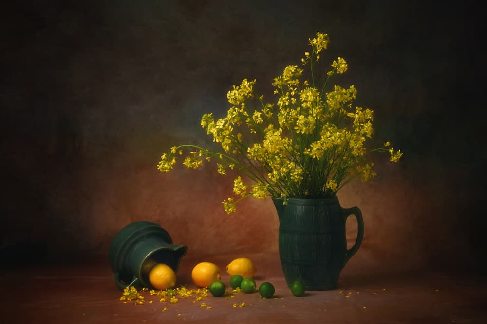 Yellow Flowers and Lemons by Anna Wan — canvas wall art