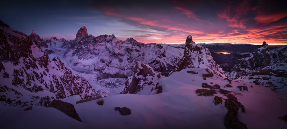 Fiery Alpine Dawn by Yan Zhang — canvas wall art