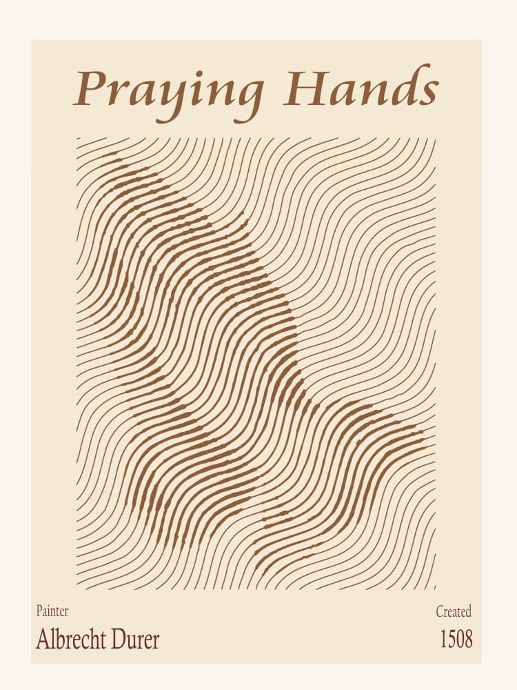 Praying Hands Line Art by Doa Project — canvas wall art
