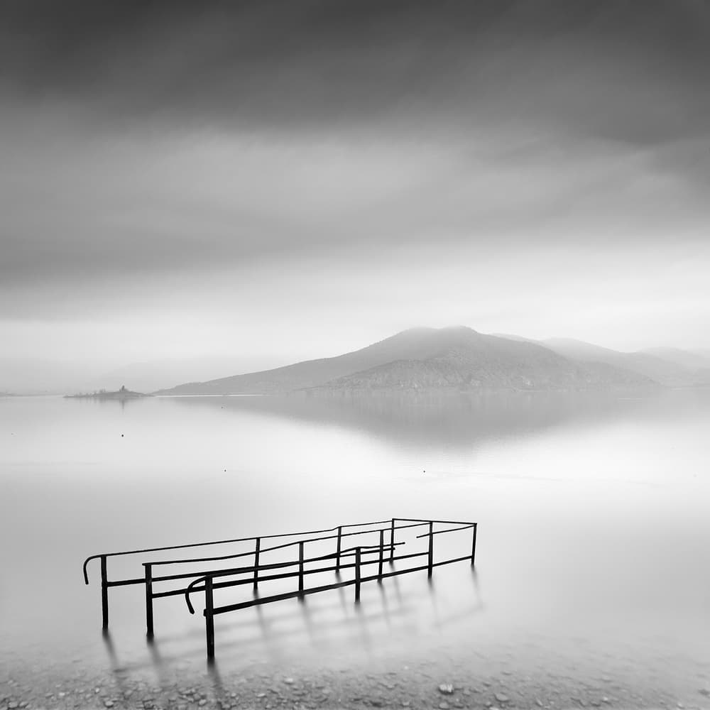 Misty Mountain Lake by George Digalakis — canvas wall art