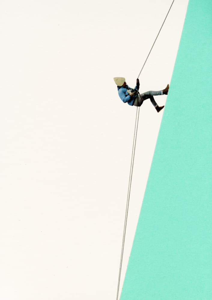 Teal Wall Rappeller by Cassia Beck — canvas wall art