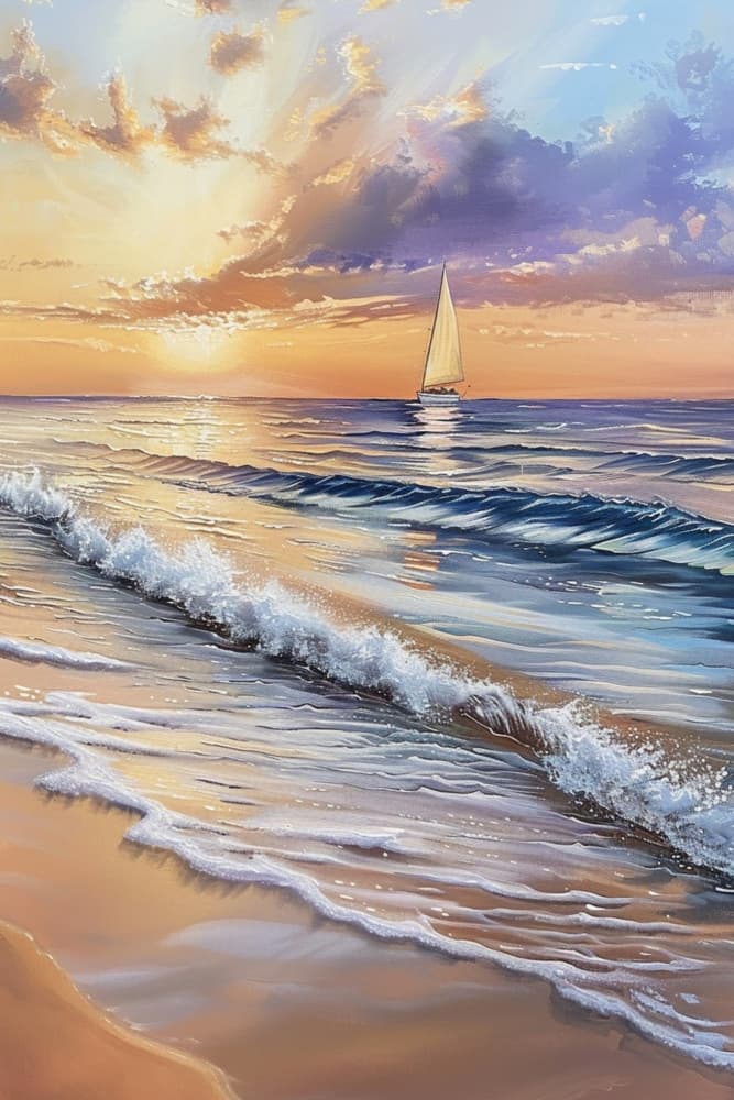 Dreamy Seas by Sally Ann Moss — canvas wall art