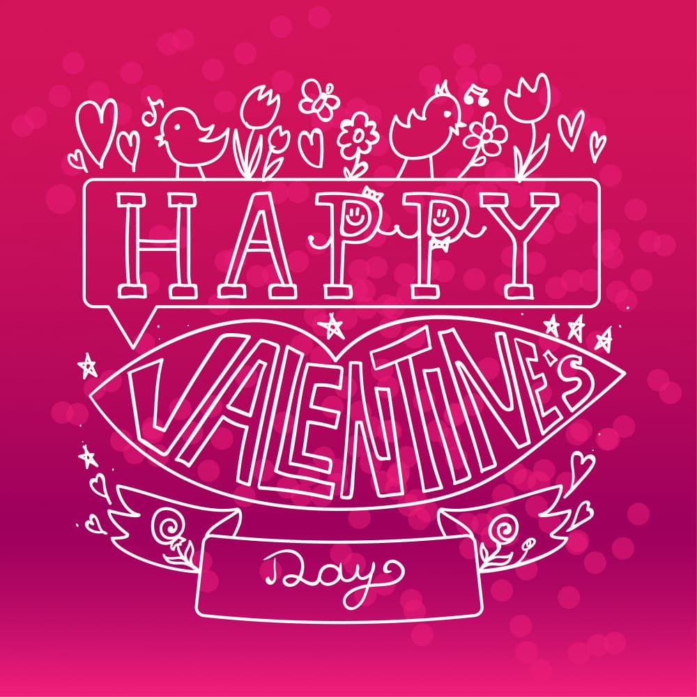 Happy Valentine's Day Doodle by Marika Barsrsind β canvas wall art