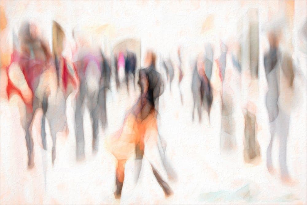 Abstract City Crowd by Gilbert Claes — canvas wall art