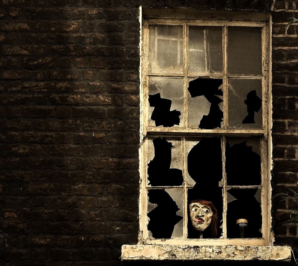 Creepy Window Face by Barbara Orienti — canvas wall art