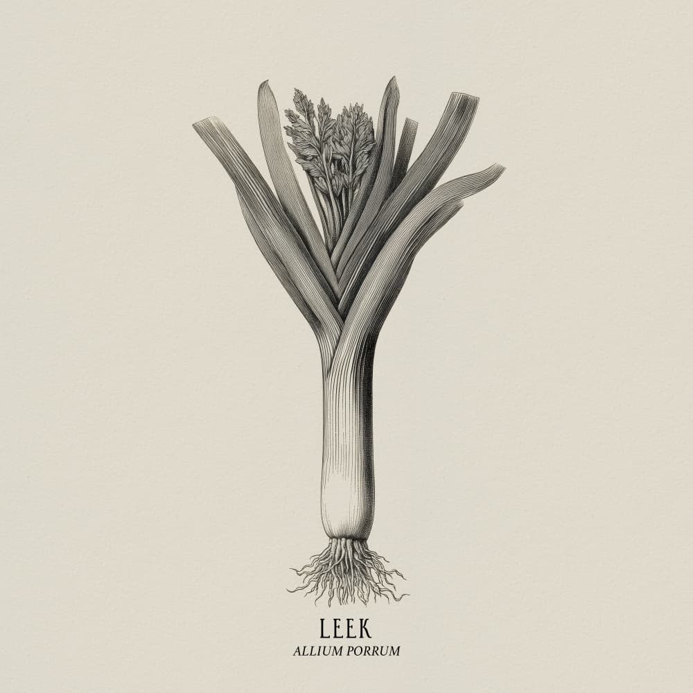 Leek Botanical Drawing by Andreas Magnusson — canvas wall art