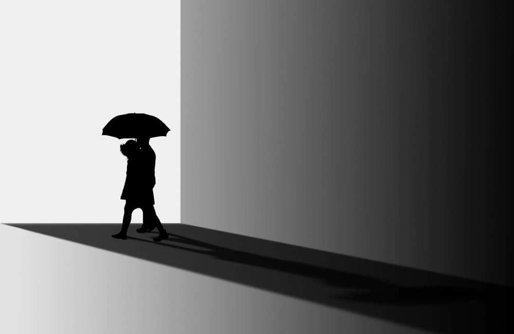 Umbrella Shadow Walk by Xavier Garci — canvas wall art