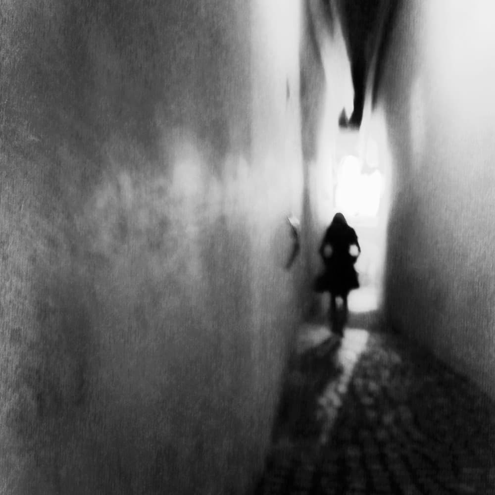 Solitary Figure Alley by Bogdan Bouşcă — canvas wall art
