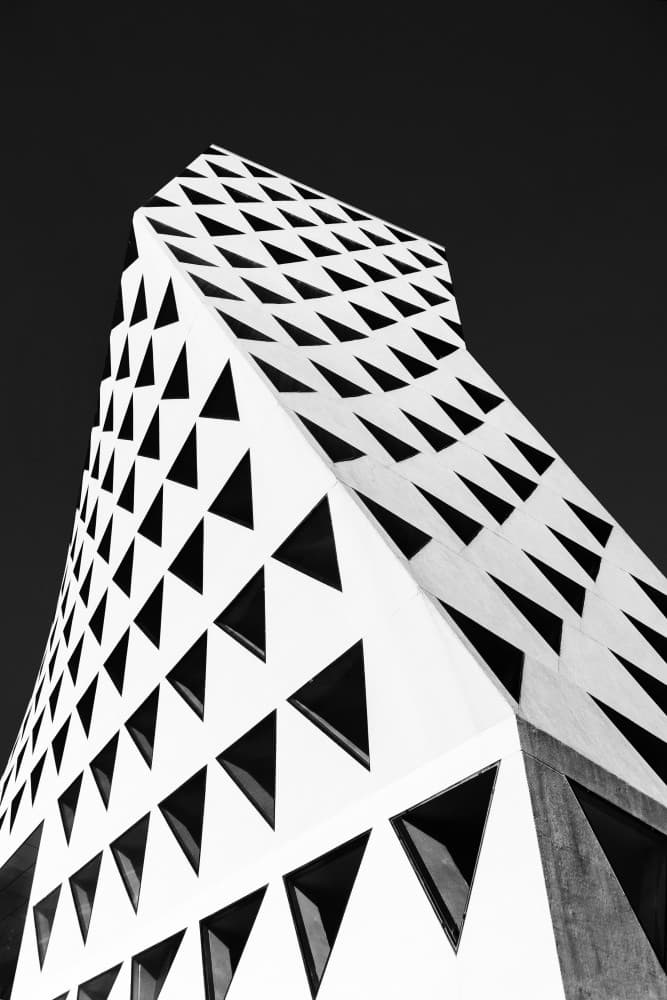 Geometric Building Facade by Jef Van den Houte — canvas wall art
