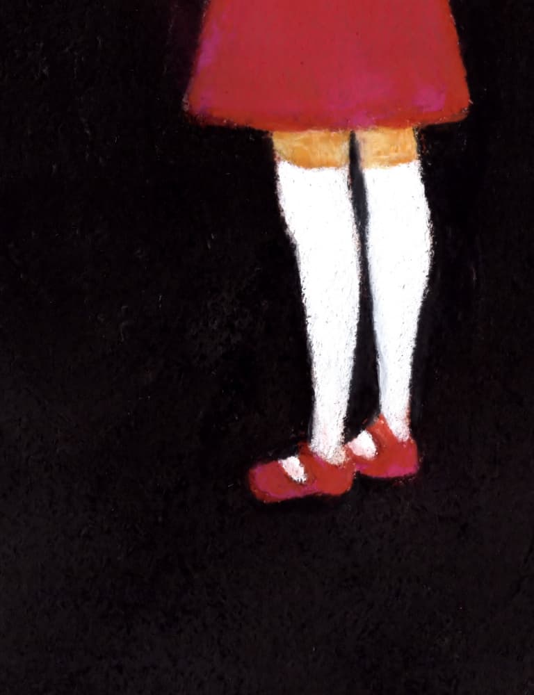 Girl With White Knee High Socks by Janel Bragg — canvas wall art