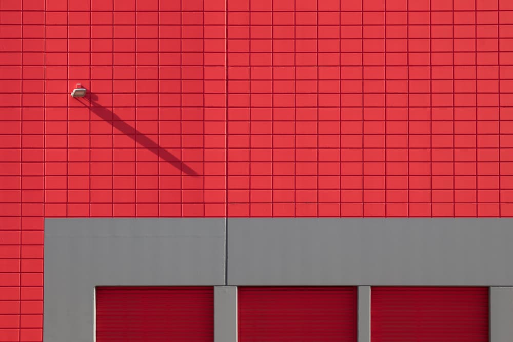Red Wall Geometry by Theo Luycx — canvas wall art