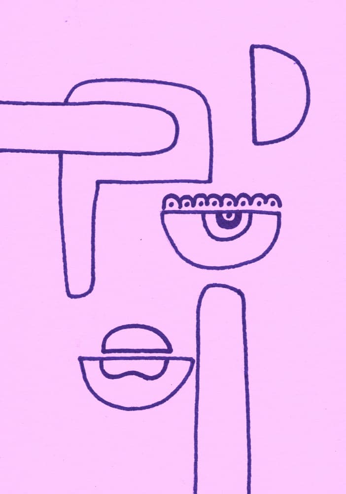 Abstract Face Lines by Santhosh ch — canvas wall art