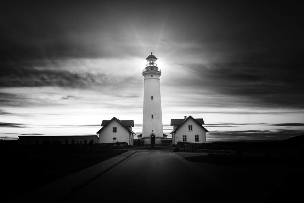 Dramatic Lighthouse Beam by Adam Dauria ☂ — canvas wall art