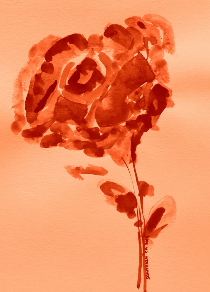 Expressive Orange Rose by Santhosh ch — canvas wall art