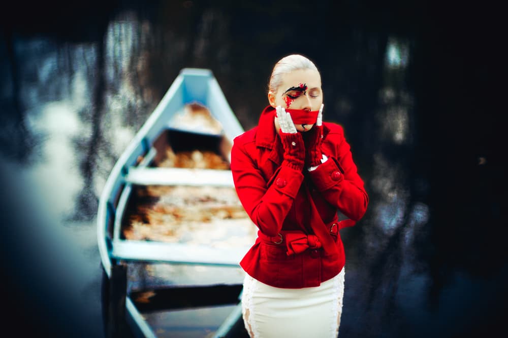 Woman Bound in Red by Ruslan Bolgov — canvas wall art