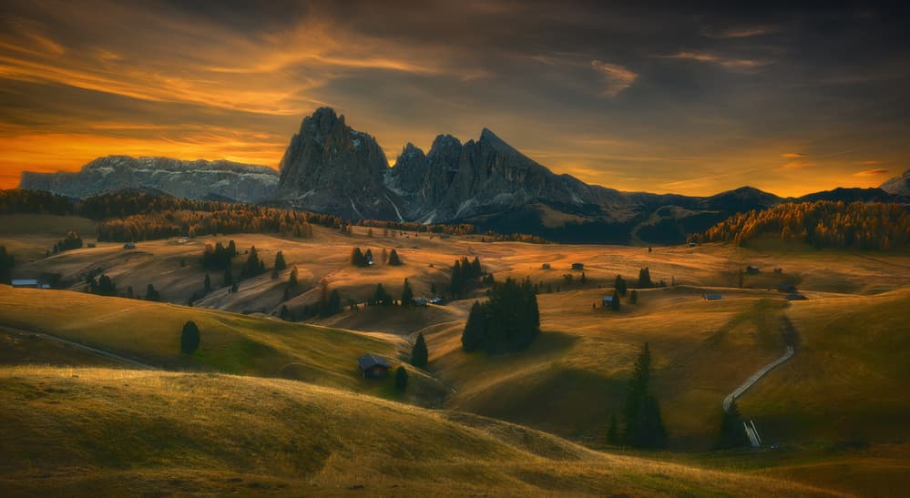 Dolomites Sunset Glow by Krzysztof Browko — canvas wall art