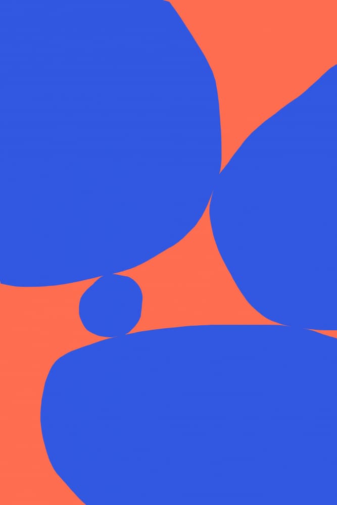 Blue Orange Abstract Shapes by Treechild — canvas wall art