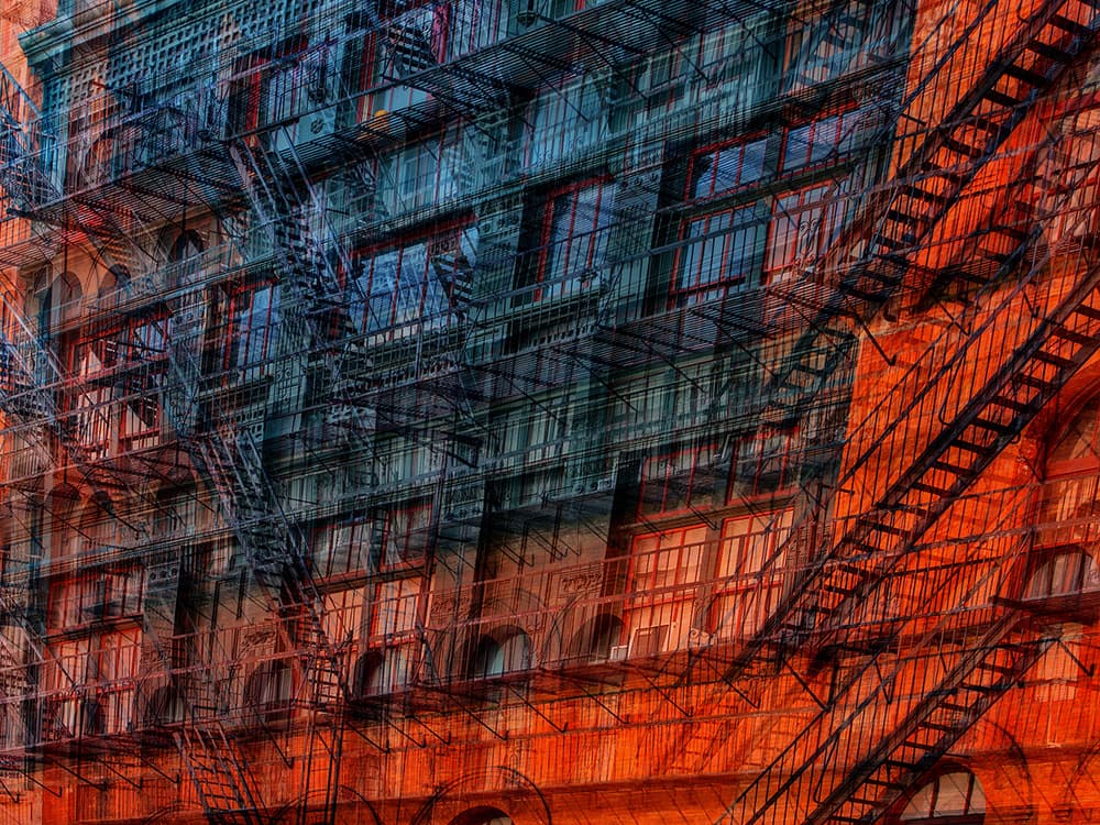 Urban Fire Escape Layers by Massimo Della Latta — canvas wall art