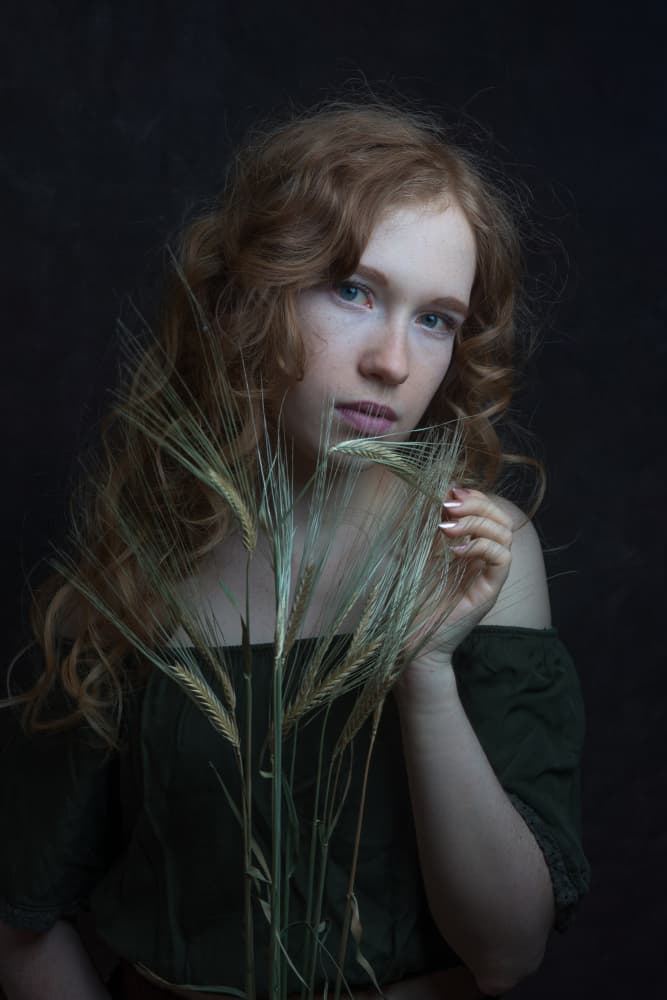 Ethereal Redhead With Wheat by Ruth Franke — canvas wall art