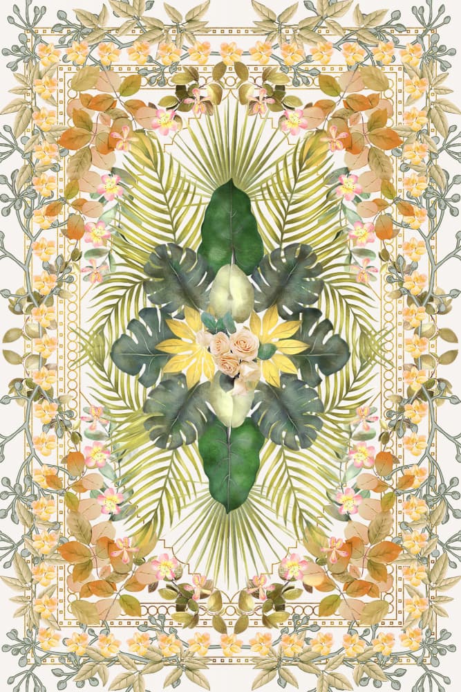 Golden Botanical Elegance by amini54 — canvas wall art