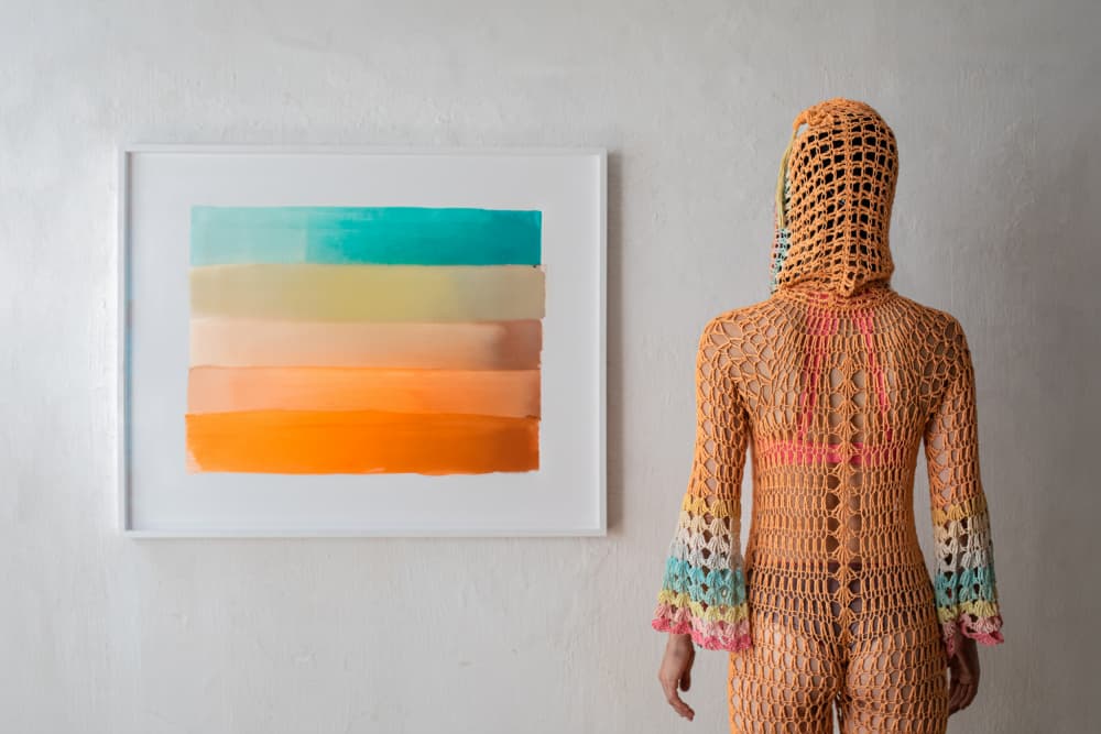 Warm Sunset Stripes by Luc Stalmans — canvas wall art