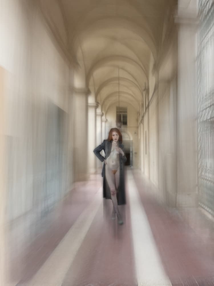 Mysterious Hallway Woman by Colin Dixon — canvas wall art