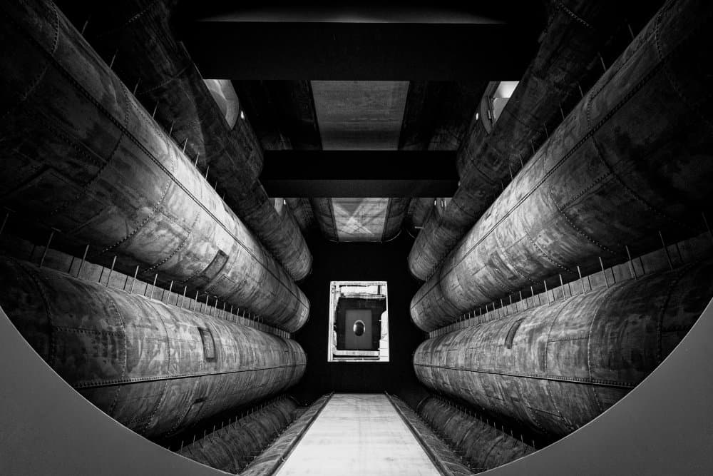 Abstract Industrial Corridor by Peter Pfeiffer — canvas wall art