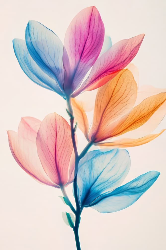 Vibrant Translucent Magnolias by Bilge Paksoylu — canvas wall art