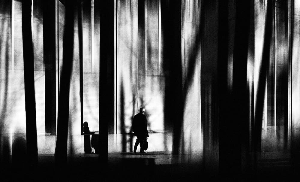 Man In Shadow Lines by Bogdan Bouşcă — canvas wall art