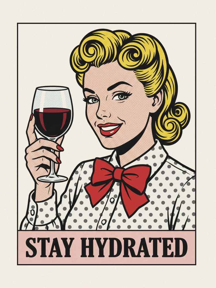 Pop Art Wine Woman by Andreas Magnusson — canvas wall art