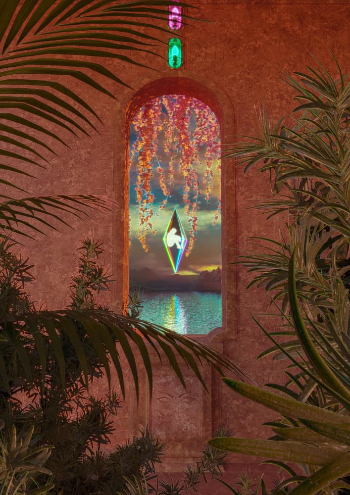 Glowing Crystal Portal Archway by CosmoZach — canvas wall art