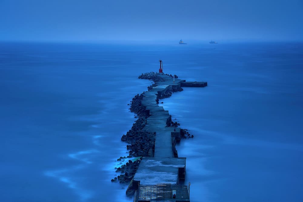 Lighthouse Pier Twilight by MingLun Tsai (蔡明倫) — canvas wall art