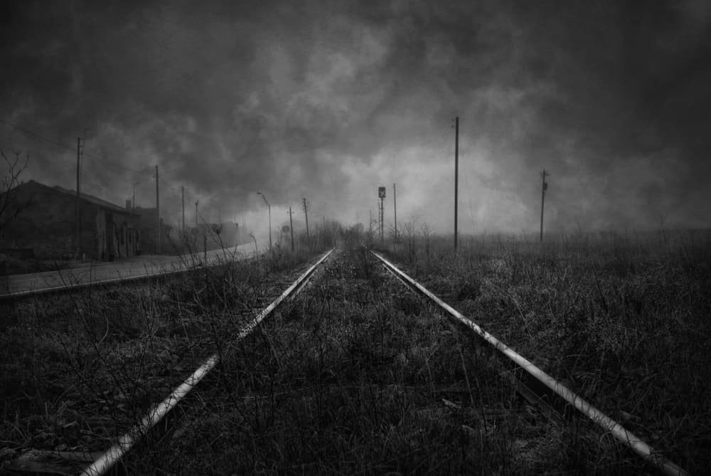 Misty Abandoned Railway by Jose C. Lobato — canvas wall art