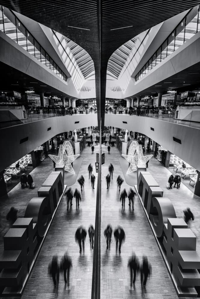 Symmetrical Mall Flow by Marco Tagliarino — canvas wall art