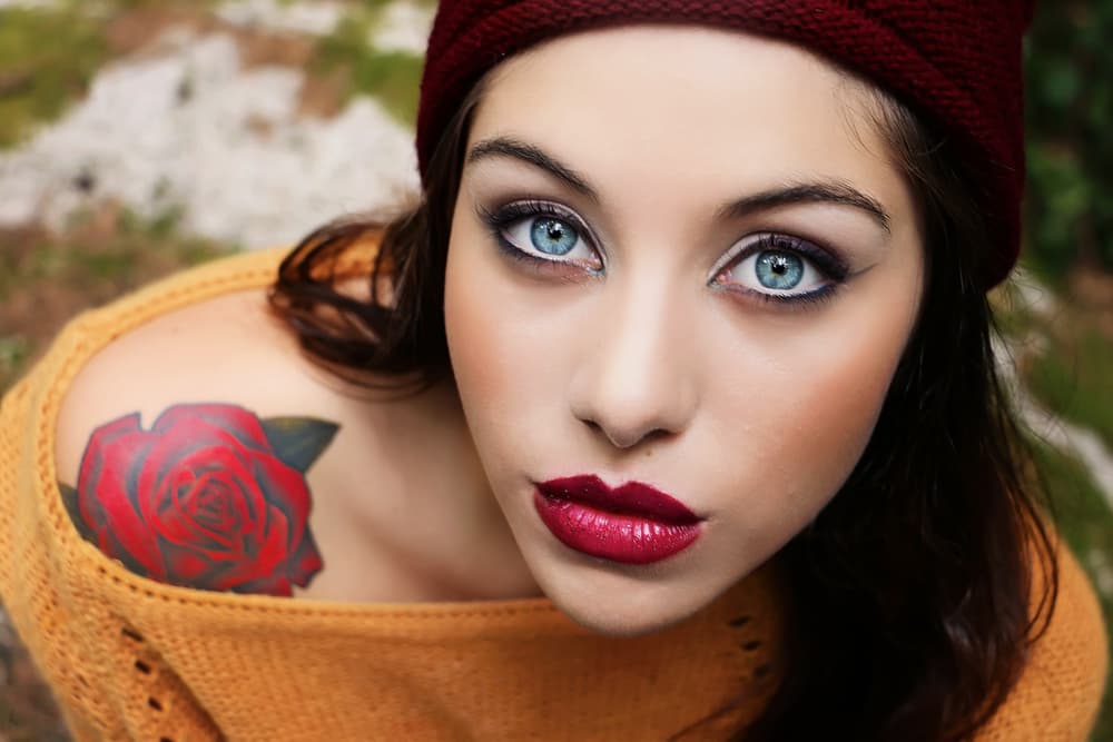 Blue Eyes Red Rose by Josefina Melo — canvas wall art