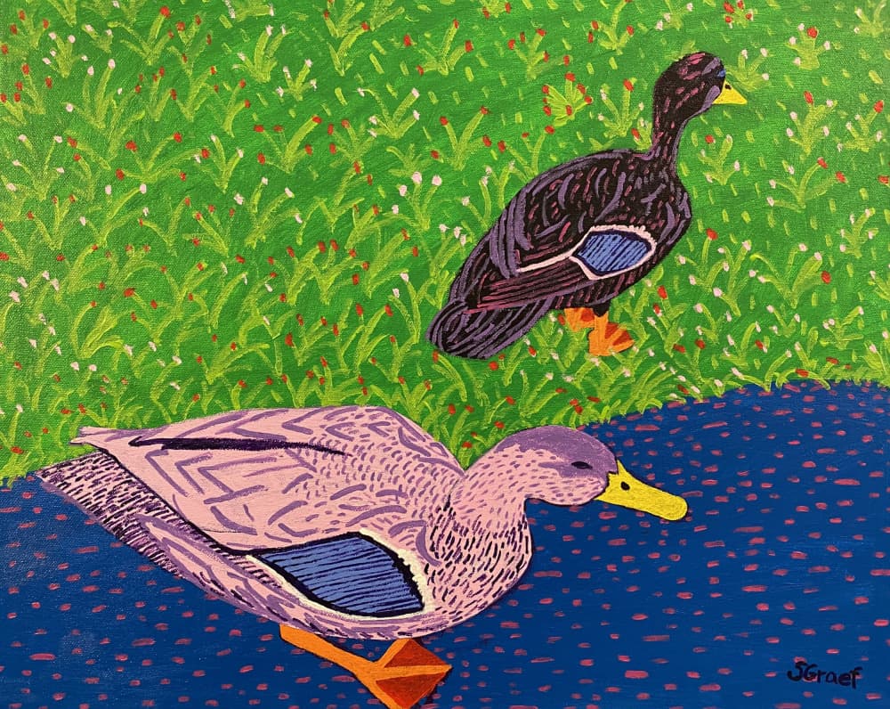 Two Ducks by Sue Graef — canvas wall art