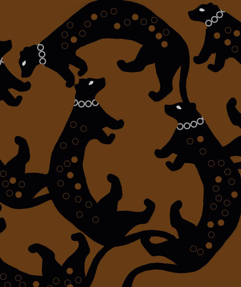 Stylized Black Panther Pattern by Josie George — canvas wall art