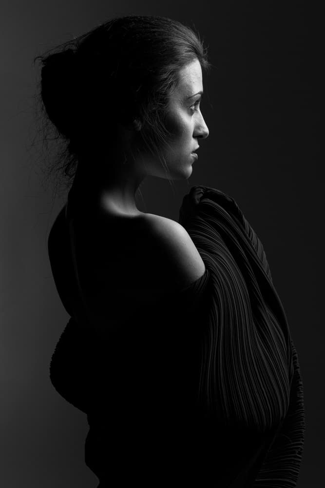Mysterious Woman Profile by Joan Gil Raga — canvas wall art