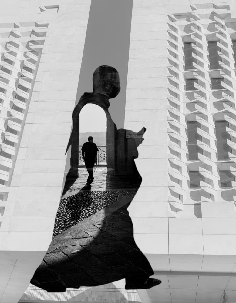 Modern Monk Silhouette by Martin Agius — canvas wall art