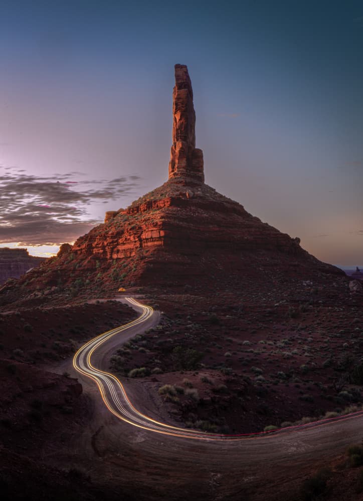 Twilight Desert Road Spire by Bing Li — canvas wall art