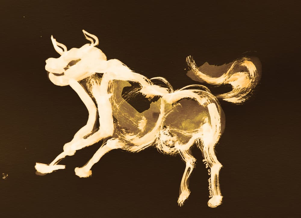 Golden Spirit Dog by Santhosh ch — canvas wall art