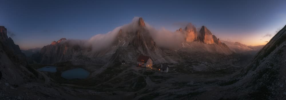Dolomites Golden Hour Hut by David Martin Castan — canvas wall art