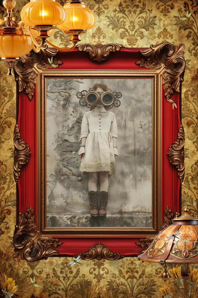 Mysterious Steampunk Girl by Sue Skellern — canvas wall art