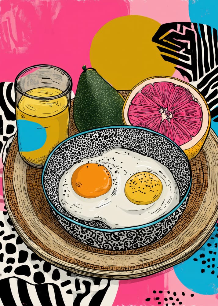 Vibrant Breakfast Morning by Justyna Jaszke — canvas wall art