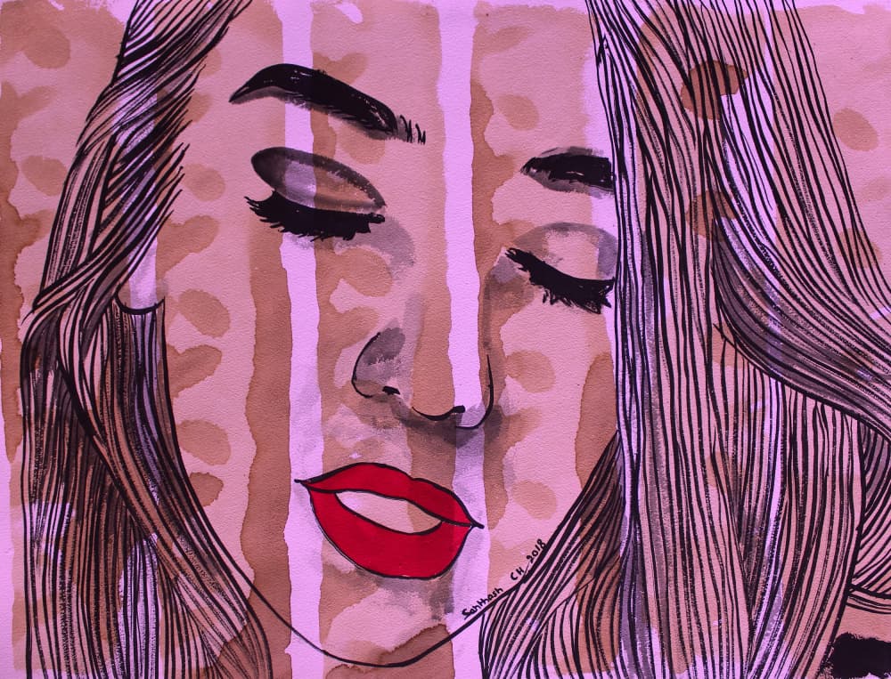 Serene Woman Portrait by Santhosh ch — canvas wall art