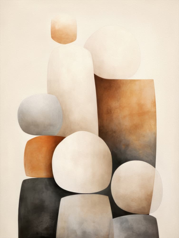 Neutral Organic Forms by Bilge Paksoylu — canvas wall art