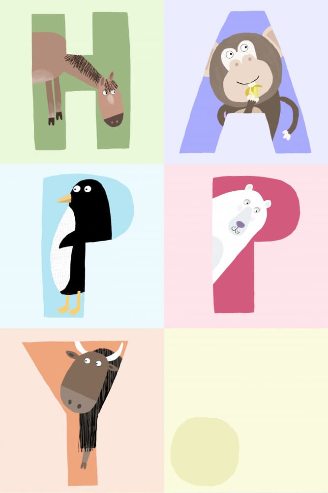 Happy Animals Alphabet by Carla Daly — canvas wall art