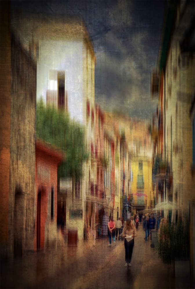 Moody Colorful Street by Michel Romaggi — canvas wall art