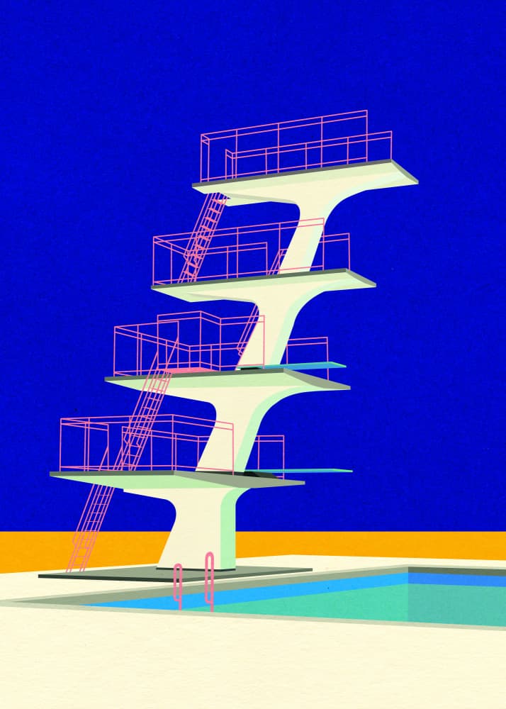 Diving Tower by Rosi Feist — canvas wall art